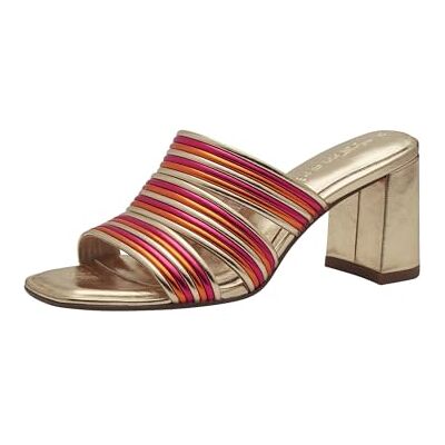 Tamaris Damen Mules Pantoletten mit Absatz Vegan Blockabsatz; GOLD COMBINED/metallic; 36 Tamaris Damen Mules Pantoletten mit Absatz Vegan Blockabsatz; GOLD COMBINED/metallic; 36