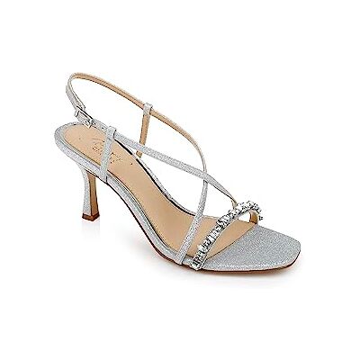 Jewel Badgley Mischka Damen Alexis Sandale mit Absatz, Silber, 38.5 EU Jewel Badgley Mischka Damen Alexis Sandale mit Absatz, Silber, 38.5 EU
