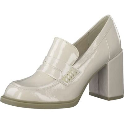 MARCO TOZZI Damen Flacher Slipper Blockabsatz weiches FEEL ME Fu bett ideal für Business und Freizeit, ,Powder patent, 38 EU. MARCO TOZZI Damen Flacher Slipper Blockabsatz weiches FEEL ME Fu bett ideal für Business und Freizeit, ,Powder patent, 38 EU.