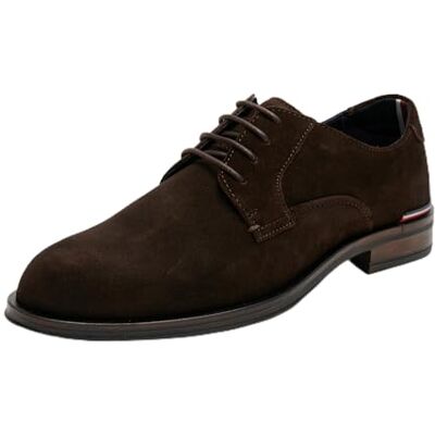 Tommy Hilfiger Herren Derby Schuhe Suede runde Spitze, Braun (Dark Coffee), 40 Tommy Hilfiger Herren Derby Schuhe Suede runde Spitze, Braun (Dark Coffee), 40