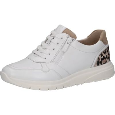 CAPRICE Damen Sneaker flach aus Leder mit Reißverschluss, Weiß (Offwhite Comb), 38 EU CAPRICE Damen Sneaker flach aus Leder mit Reißverschluss, Weiß (Offwhite Comb), 38 EU