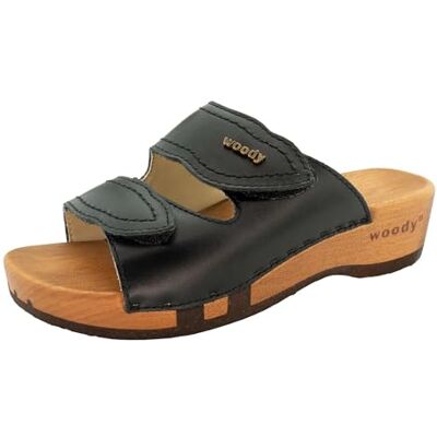 woody Damen Melanie Clog Pantolette, Schwarz, Größe 40 woody Damen Melanie Clog Pantolette, Schwarz, Größe 40