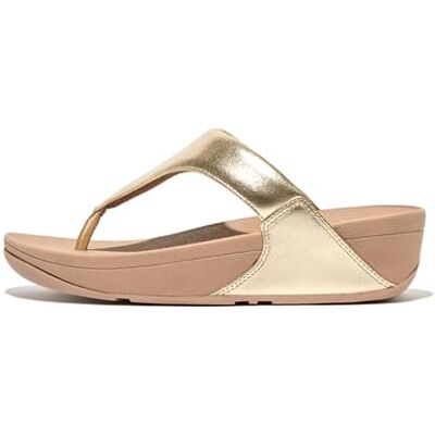 Fitflop Women's Lulu Leather Toepost Thong Sandals, Platin, 43 EU Fitflop Women's Lulu Leather Toepost Thong Sandals, Platin, 43 EU