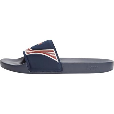 Tommy Jeans Herren Badeschuhe Seasonal mit Logo-Riemen, Mehrfarbig (Rwb), 45 Tommy Jeans Herren Badeschuhe Seasonal mit Logo-Riemen, Mehrfarbig (Rwb), 45