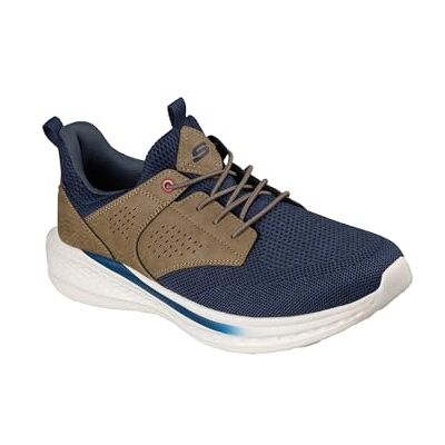 Skechers Herren Slade-Breyer 210892 Gestrickte Netz-Bungee-Spitze mit Viertelkäfig-Slipper, Marineblau/Tan, 42.5 EU Skechers Herren Slade-Breyer 210892 Gestrickte Netz-Bungee-Spitze mit Viertelkäfig-Slipper, Marineblau/Tan, 42.5 EU