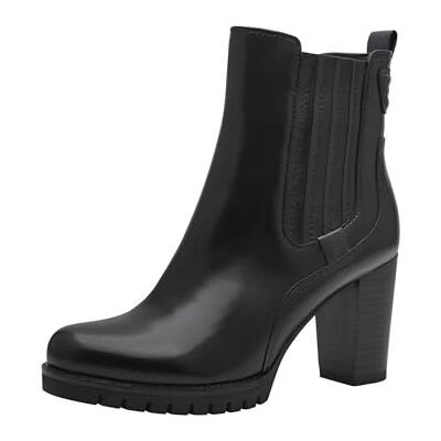 MARCO TOZZI Damen Chelsea Boots mit Lederanteil mit Absatz, Schwarz (Black Comb), 40 EU MARCO TOZZI Damen Chelsea Boots mit Lederanteil mit Absatz, Schwarz (Black Comb), 40 EU