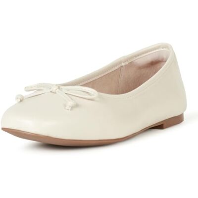 The Drop Damen Ballerinas Pepper mit Schleife, Knochen, 37.5 EU The Drop Damen Ballerinas Pepper mit Schleife, Knochen, 37.5 EU