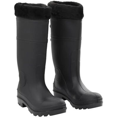 vidaXL Gummistiefel mit Herausnehmbarem Innenfutter Schwarz Gr. 45 PVC vidaXL Gummistiefel mit Herausnehmbarem Innenfutter Schwarz Gr. 45 PVC