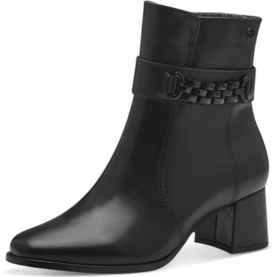 Tamaris COMFORT Damen Stiefeletten mit Absatz aus Leder Elegant, Schwarz (Black), 40 EU Tamaris COMFORT Damen Stiefeletten mit Absatz aus Leder Elegant, Schwarz (Black), 40 EU