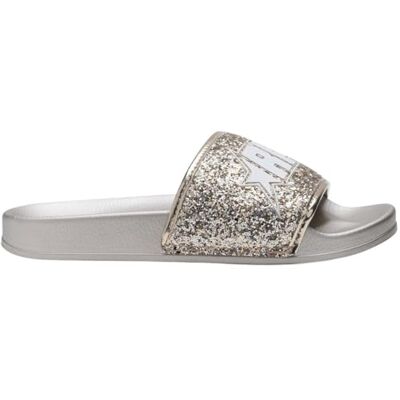 Replay Damen Badeschuhe mit Glitzer, Platin 045 (Silber), 38 Replay Damen Badeschuhe mit Glitzer, Platin 045 (Silber), 38