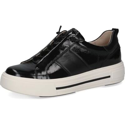 CAPRICE Damen Sneaker flach aus Leder Plateau, Schwarz (Black Comb), 38.5 EU CAPRICE Damen Sneaker flach aus Leder Plateau, Schwarz (Black Comb), 38.5 EU