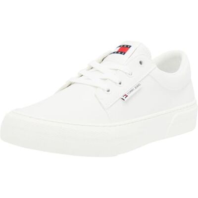Tommy Jeans Herren Vulcanized Sneaker Skater Derby Schuhe, Weiß (Ecru), 42 Tommy Jeans Herren Vulcanized Sneaker Skater Derby Schuhe, Weiß (Ecru), 42