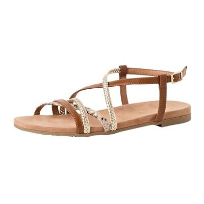 Tamaris Damen Sandalette flach, braun, 41 EU Tamaris Damen Sandalette flach, braun, 41 EU