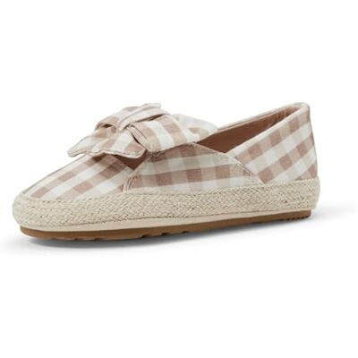 Amazon x Sofia Grainge Mädchen Espadrilles aus Baumwolle und Jute mit Schleife, Taupe Gingham, 34 EU Amazon x Sofia Grainge Mädchen Espadrilles aus Baumwolle und Jute mit Schleife, Taupe Gingham, 34 EU