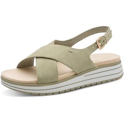 MARCO TOZZI Damen Sandale weiches Feel Me Fußbett Vegan weiches Innenfutter Modern, khaki (MOSS), 40 EU MARCO TOZZI Damen Sandale weiches Feel Me Fußbett Vegan weiches Innenfutter Modern, khaki (MOSS), 40 EU