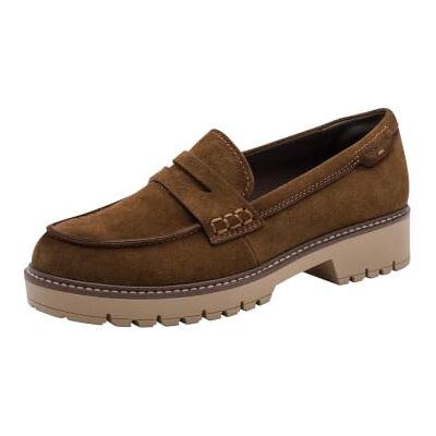 Tamaris Damen Loafer flach, braun (Cognac),39 Tamaris Damen Loafer flach, braun (Cognac),39
