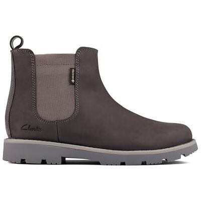 Clarks HeathSeaGTXK Dark Chelsea-Stiefel, Dunkelgraues Leder, 34 EU Clarks HeathSeaGTXK Dark Chelsea-Stiefel, Dunkelgraues Leder, 34 EU