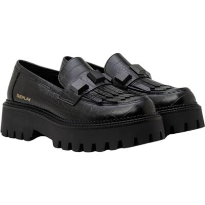 Replay Damen Loafers aus Kunstleder, Black 003 (Schwarz), 35 Replay Damen Loafers aus Kunstleder, Black 003 (Schwarz), 35