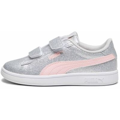 Puma Smash 3.0 Glitz Glam V PS Sneaker, Glacial Gray-Frosty PINK, 34 EU Puma Smash 3.0 Glitz Glam V PS Sneaker, Glacial Gray-Frosty PINK, 34 EU