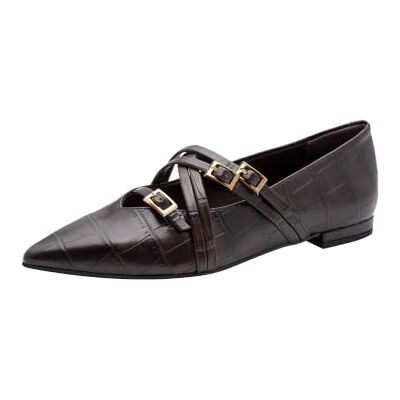 Tamaris Damen Ballerina mit Strap flach, braun (Mocca Croco),36 Tamaris Damen Ballerina mit Strap flach, braun (Mocca Croco),36