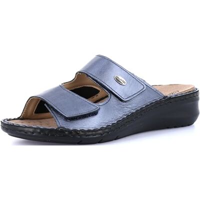 GRÜNLAND Komfort-Slipper aus Stretchmaterial mit Doppelriemen, Conforma-Sohle, herausnehmbarer Innensohle aus Kork und Leder und handgefertigten Nähten GRÜNLAND Komfort-Slipper aus Stretchmaterial mit Doppelriemen, Conforma-Sohle, herausnehmbarer Innensohle aus Kork und Leder und handgefertigten Nähten