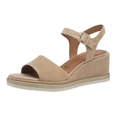 Tamaris Sandalette Damen Keilabsatz braun,EU 39 Tamaris Sandalette Damen Keilabsatz braun,EU 39