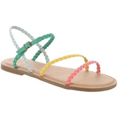 TOMS KiraFlat Damen-Sandalen, Mehrfarbiges Synthetikgeflecht, 36.5 EU TOMS KiraFlat Damen-Sandalen, Mehrfarbiges Synthetikgeflecht, 36.5 EU