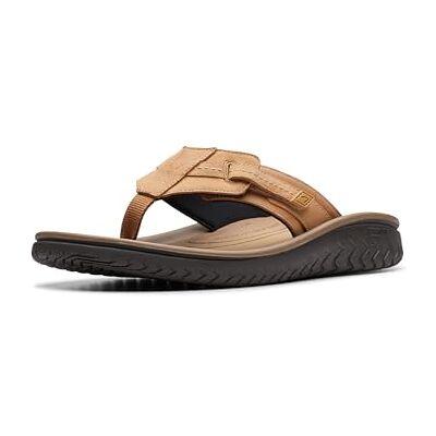 Clarks Herren Wesley Sun Flipflop, Hellbraunes Leder, 39 EU Clarks Herren Wesley Sun Flipflop, Hellbraunes Leder, 39 EU