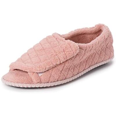 MUK LUKS Damen Marylou Verstellbarer Offener Zehenbereich Vollfuß Slipper, Pink (Rosegold), Large MUK LUKS Damen Marylou Verstellbarer Offener Zehenbereich Vollfuß Slipper, Pink (Rosegold), Large