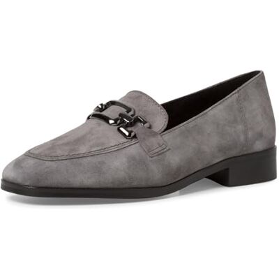 Tamaris Damen Slipper Leder Blockabsatz bequem; Grey, EU 36 Tamaris Damen Slipper Leder Blockabsatz bequem; Grey, EU 36