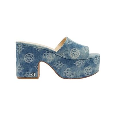 Guess Damen Yapplea Sandale mit Absatz, Blaues Denim-Logo, 42 EU Guess Damen Yapplea Sandale mit Absatz, Blaues Denim-Logo, 42 EU