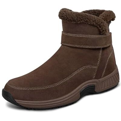 Orthofeet Bliss Orthopädische Damen Winterstiefel Hands-Free Slip-On Schneebooties Mit Kunstfellfutter, Wasserabweisendem Veloursleder, Verstellbarem Riemen & Fußgewölbestütze Orthofeet Bliss Orthopädische Damen Winterstiefel Hands-Free Slip-On Schneebooties Mit Kunstfellfutter, Wasserabweisendem Veloursleder, Verstellbarem Riemen & Fußgewölbestütze
