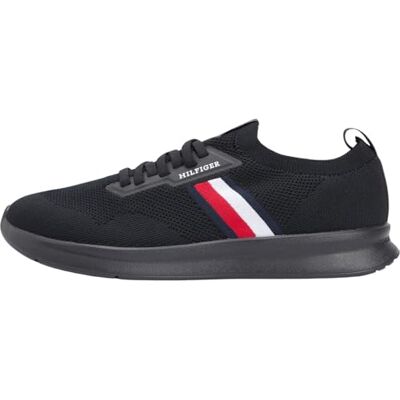 Tommy Hilfiger Herren Runner Sneaker Lightweight Knitted Low Top, Schwarz (Black), 44 Tommy Hilfiger Herren Runner Sneaker Lightweight Knitted Low Top, Schwarz (Black), 44