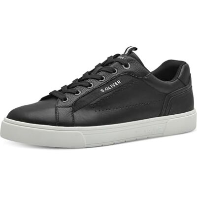 S. Oliver Herren Sneaker flach Low Top Vegan, Schwarz (Black), 42 EU S. Oliver Herren Sneaker flach Low Top Vegan, Schwarz (Black), 42 EU