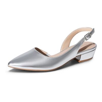 DREAM PAIRS Slingback Ballerinas Kleiderschuhe Pumps Niedrige Blockabsätze, spitze Zehen, verstellbarer Schnallen-Slingback, rutschfeste Außensohle für Damen DREAM PAIRS Slingback Ballerinas Kleiderschuhe Pumps Niedrige Blockabsätze, spitze Zehen, verstellbarer Schnallen-Slingback, rutschfeste Außensohle für Damen