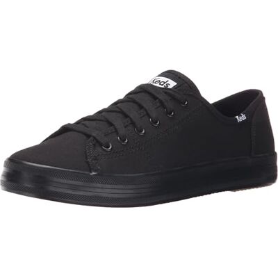 Keds Damen Kickstart Schnürschuh Sneaker, Schwarz Leinen, 40 EU Keds Damen Kickstart Schnürschuh Sneaker, Schwarz Leinen, 40 EU