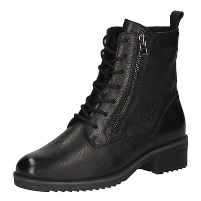 CAPRICE Comfort Damen Stiefeletten zum Schnüren aus Leder mit Reißverschluss, Schwarz (Black Nappa), 37 EU CAPRICE Comfort Damen Stiefeletten zum Schnüren aus Leder mit Reißverschluss, Schwarz (Black Nappa), 37 EU