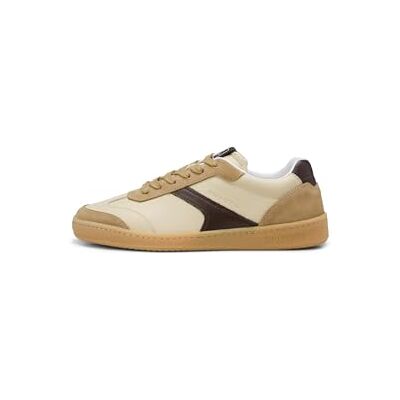 Marc O' Polo Marc OߴPolo Herren Sneaker flach aus Leder mit Gummilaufsohle, Beige (Offwhite/Cashmere/Dark Brown), 40 Marc O' Polo Marc OߴPolo Herren Sneaker flach aus Leder mit Gummilaufsohle, Beige (Offwhite/Cashmere/Dark Brown), 40