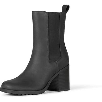 Amazon Damen Halbhohe Chelsea-Stiefel Absatz, Schwarz, 37 EU Amazon Damen Halbhohe Chelsea-Stiefel Absatz, Schwarz, 37 EU