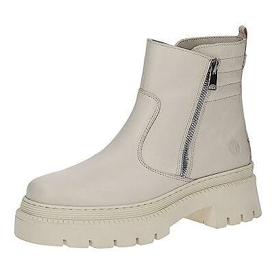 CAPRICE Damen Stiefeletten ohne Absatz Memotion aus Leder Plateau Weite G, Beige (Beige Nappa), 39 EU CAPRICE Damen Stiefeletten ohne Absatz Memotion aus Leder Plateau Weite G, Beige (Beige Nappa), 39 EU