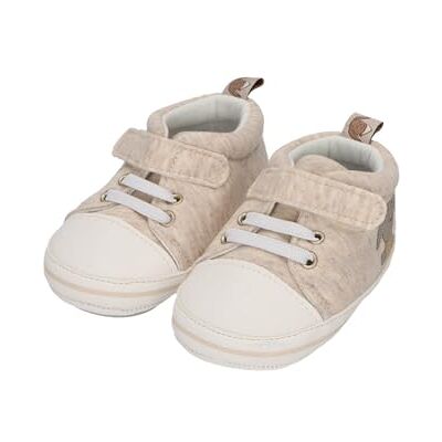 Sterntaler Babyschuh Hase Happy Unisex aus Baumwollstoff und Kunstleder Schuhe mit Klettverschluss und elastischer Schnürung Babyschuhe aus hochwertigem Material beige, 18 Sterntaler Babyschuh Hase Happy Unisex aus Baumwollstoff und Kunstleder Schuhe mit Klettverschluss und elastischer Schnürung Babyschuhe aus hochwertigem Material beige, 18