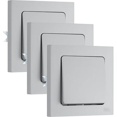 British General BG Oxford Interruptor de Luz Individual x3 Atornillado con Marco, 10AX, Blanco British General BG Oxford Interruptor de Luz Individual x3 Atornillado con Marco, 10AX, Blanco