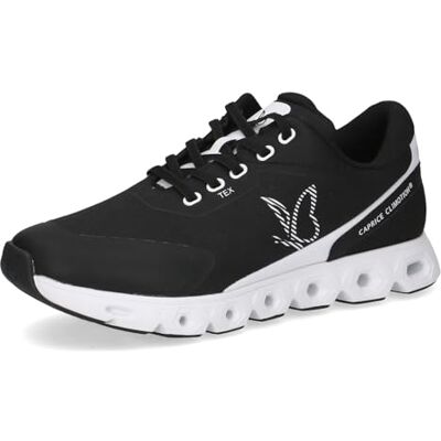 CAPRICE Damen Sneaker flach Sportlich Vegan, Mehrfarbig (Black/White), 38 EU CAPRICE Damen Sneaker flach Sportlich Vegan, Mehrfarbig (Black/White), 38 EU