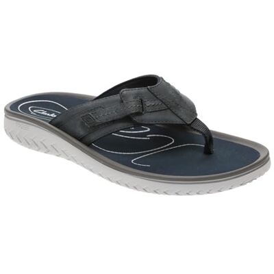 Clarks Athleisure Herren-Sandalen, Marineblaues Leder, 43 EU Clarks Athleisure Herren-Sandalen, Marineblaues Leder, 43 EU