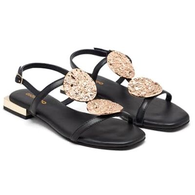 GIOSEPPO Damen Juwel Flache Sandale, Schwarz, 39 EU GIOSEPPO Damen Juwel Flache Sandale, Schwarz, 39 EU