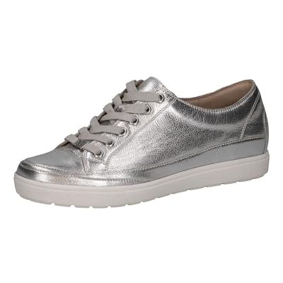CAPRICE Damen Sneaker flach aus Leder mit Schnürsenkeln, Silber (Silver Metall.), 37.5 EU CAPRICE Damen Sneaker flach aus Leder mit Schnürsenkeln, Silber (Silver Metall.), 37.5 EU