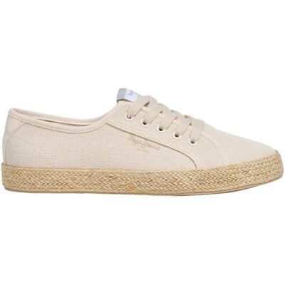 Pepe Jeans London Brady Jute W Damen Regular Fit Ledersneaker, Blau gewaschen Pepe Jeans London Brady Jute W Damen Regular Fit Ledersneaker, Blau gewaschen