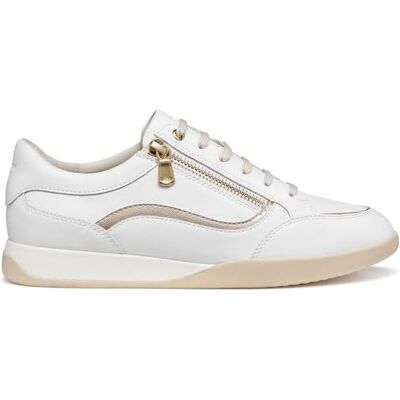 Geox Damen D MARYEMY C Sneaker, White/LT Gold, 35 EU Geox Damen D MARYEMY C Sneaker, White/LT Gold, 35 EU