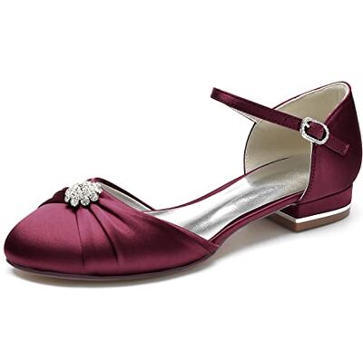 LRMYMHY Damen Hochzeitsschuhe Für Braut Geschlossene Zehe Brautschuhe Ivory Weiß Satin Pumps Flach Ballerina Brautschuhe LRMYMHY Damen Hochzeitsschuhe Für Braut Geschlossene Zehe Brautschuhe Ivory Weiß Satin Pumps Flach Ballerina Brautschuhe