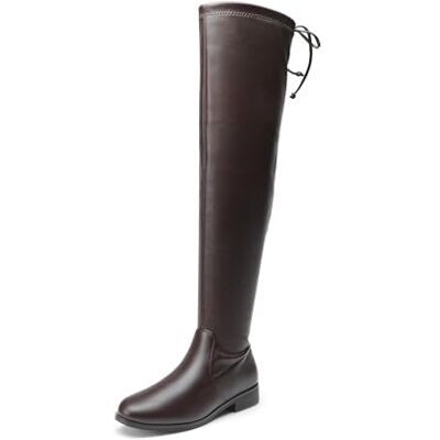 DREAM PAIRS Overknee-Oberschenkelhohe Stiefel für Damen Stretchschaft, Rundzehe, 1-Zoll-Blockabsatz, Seitlichem Reißverschluss, Bequem Anzuziehen DREAM PAIRS Overknee-Oberschenkelhohe Stiefel für Damen Stretchschaft, Rundzehe, 1-Zoll-Blockabsatz, Seitlichem Reißverschluss, Bequem Anzuziehen